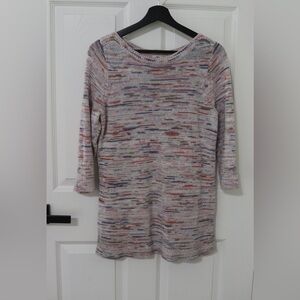 J.jill Multicolor Knit Sweater petite small tunic style, boat neck